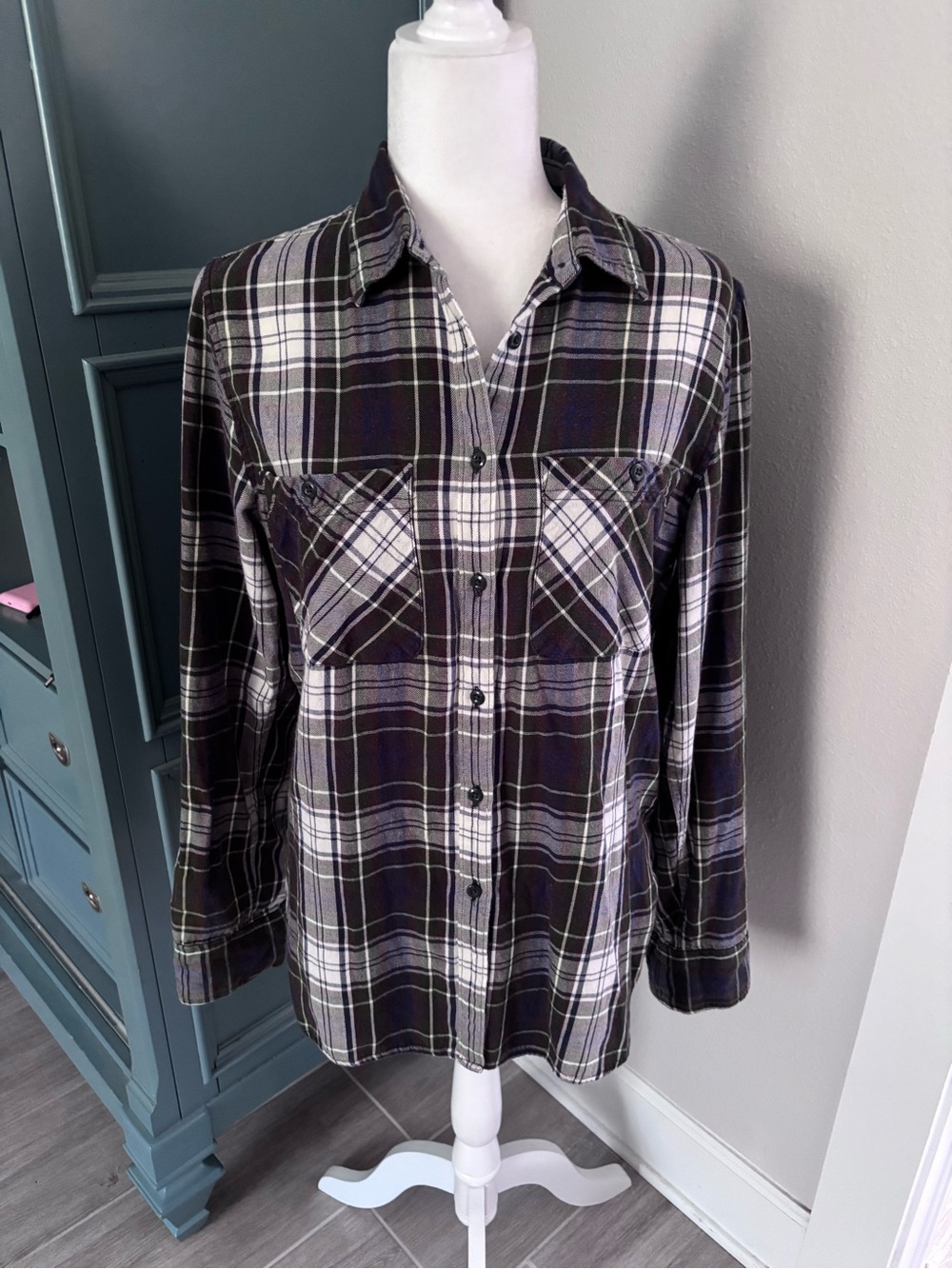 Denim & Supply Ralph Lauren Blue, White, Green Plaid Shirt